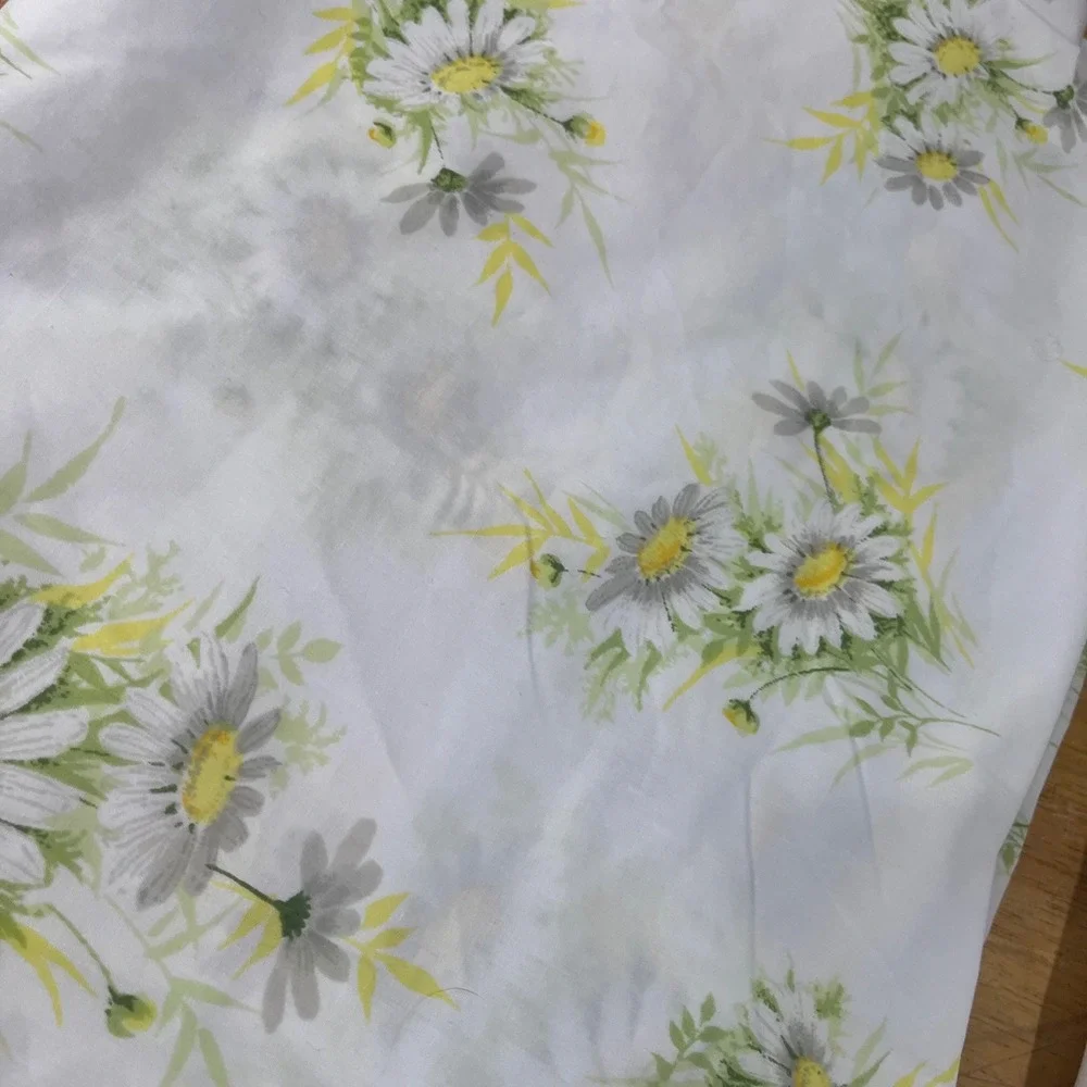 Vtg Springmaid Wondercale Twin Sheet Set 70s Yellow Daisy Floral MCM Retro